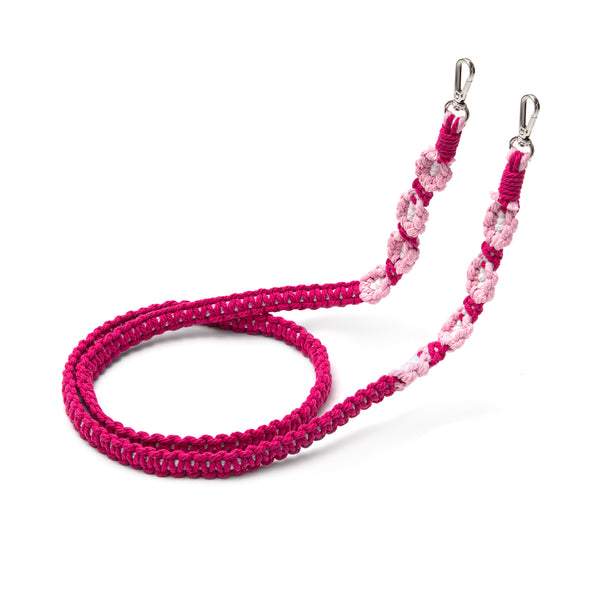 Raspberry macramé strap