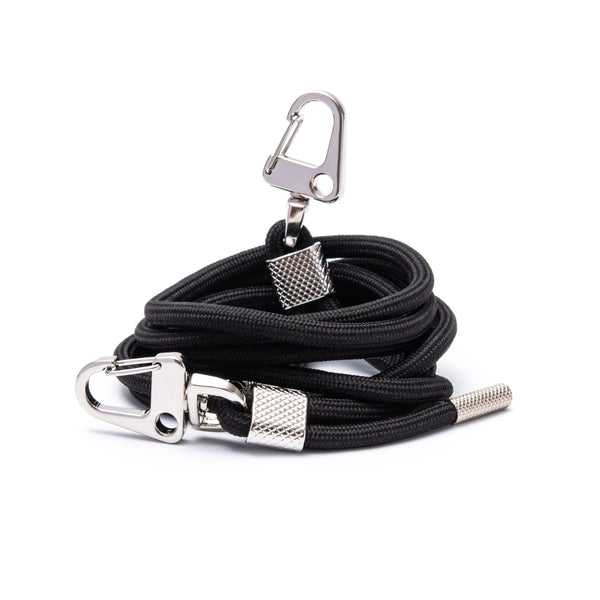 Black carabiner rope